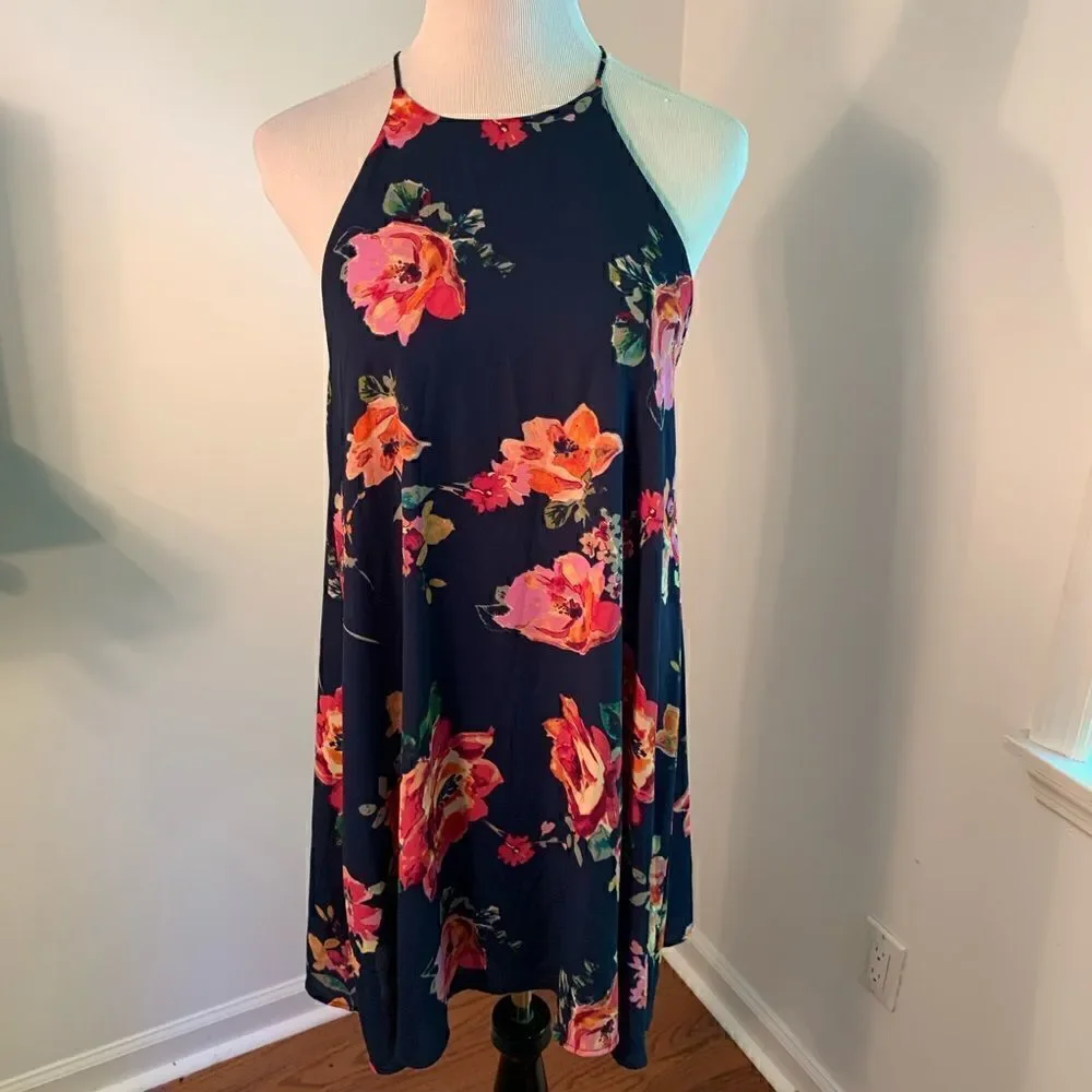 NEW! Everly Navy and Floral Sundress Sz M